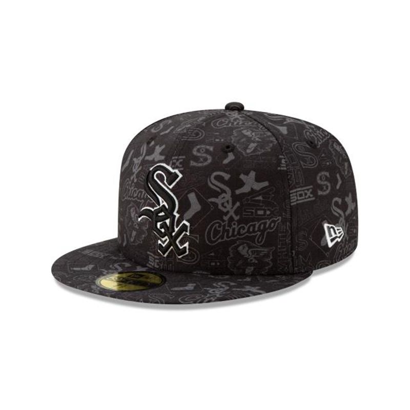 MLB Chicago White Sox Sketched 59Fifty Fitted (GUI6460) - Black New Era Caps